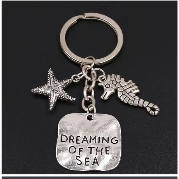 Dreaming of the Sea Keychain Charms with‎ Seahorse and Starfish Accents - Picture 1 of 4